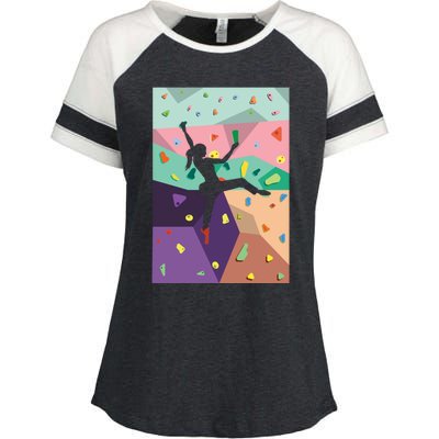 Wall Climbing Indoor Rock Climbers Action Sports Alpinism Gift Enza Ladies Jersey Colorblock Tee