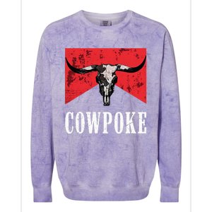 Western Cowpoke IM Just A Cowpoke In The Big Rodeo Retro Colorblast Crewneck Sweatshirt