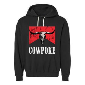 Western Cowpoke IM Just A Cowpoke In The Big Rodeo Retro Garment-Dyed Fleece Hoodie