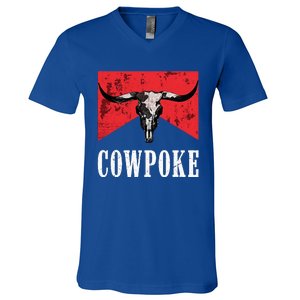 Western Cowpoke IM Just A Cowpoke In The Big Rodeo Retro V-Neck T-Shirt