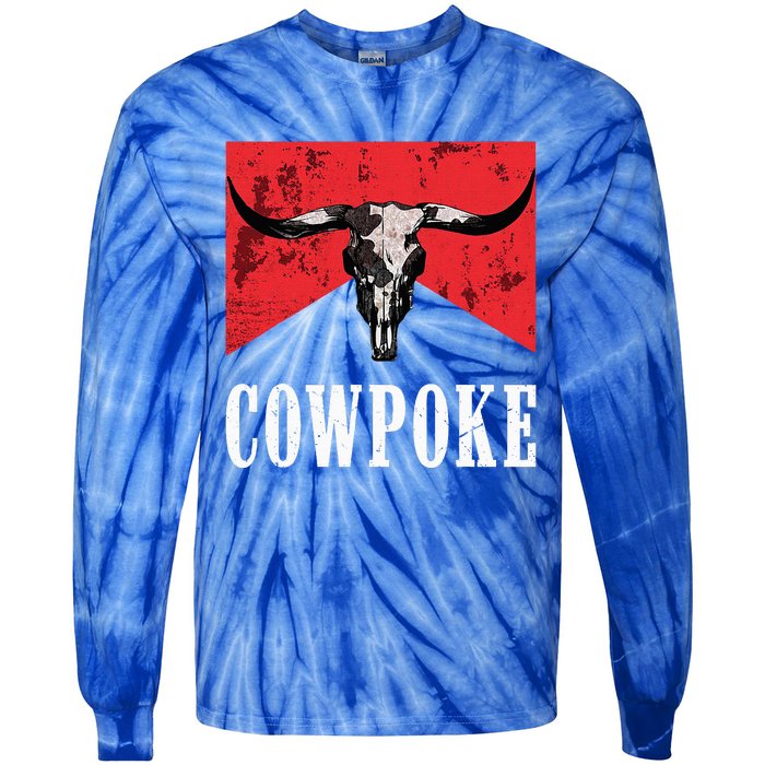 Western Cowpoke IM Just A Cowpoke In The Big Rodeo Retro Tie-Dye Long Sleeve Shirt