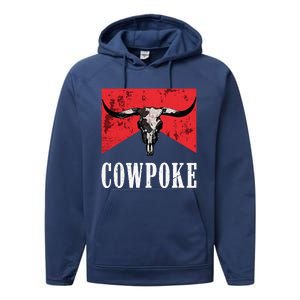 Western Cowpoke IM Just A Cowpoke In The Big Rodeo Retro Performance Fleece Hoodie