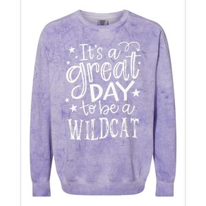 Wild Cat Its Great Day To Be A Wild Cat School Animal Lover Colorblast Crewneck Sweatshirt