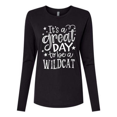 Wild Cat Its Great Day To Be A Wild Cat School Animal Lover Womens Cotton Relaxed Long Sleeve T-Shirt