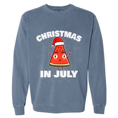 Watermelon Christmas In July Christmas Tree Summer Christmas Garment-Dyed Sweatshirt