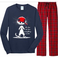 White Cat ItS Fine IM Fine Everything Is Fine Funny Long Sleeve Pajama Set