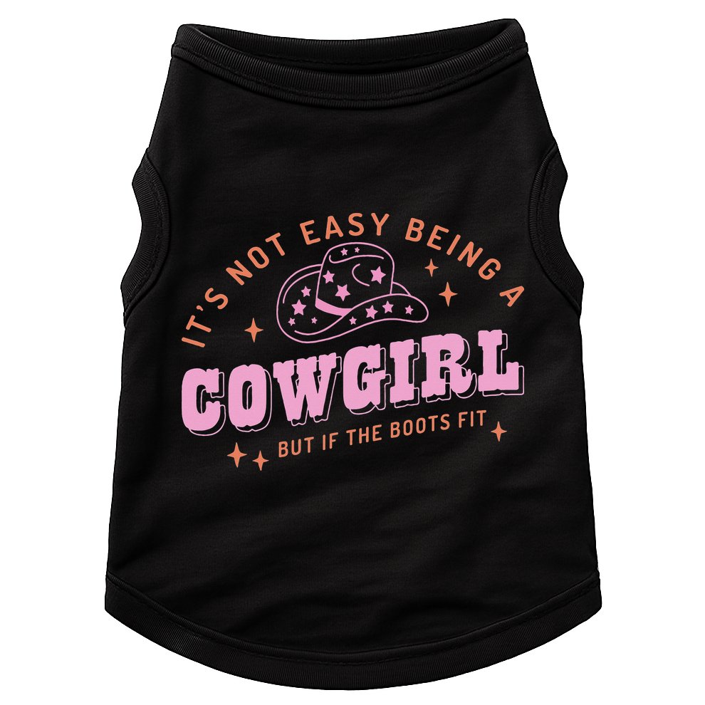 Western Country It's Not Easy Being A Cow Floral Hat Doggie Tank