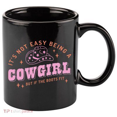 Western Country It's Not Easy Being A Cow Floral Hat 11oz C Handle Ceramic Mug