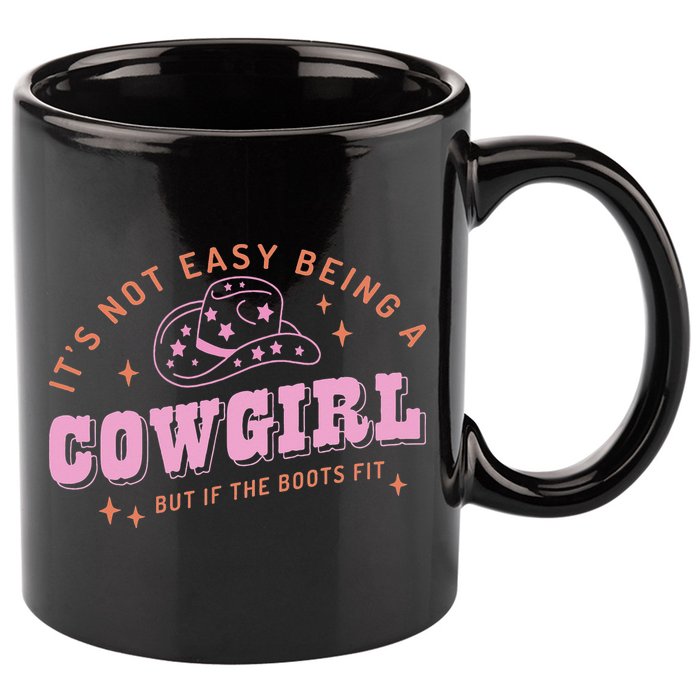 Western Country It's Not Easy Being A Cow Floral Hat 11oz C Handle Ceramic Mug