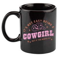 Western Country It's Not Easy Being A Cow Floral Hat 11oz C Handle Ceramic Mug