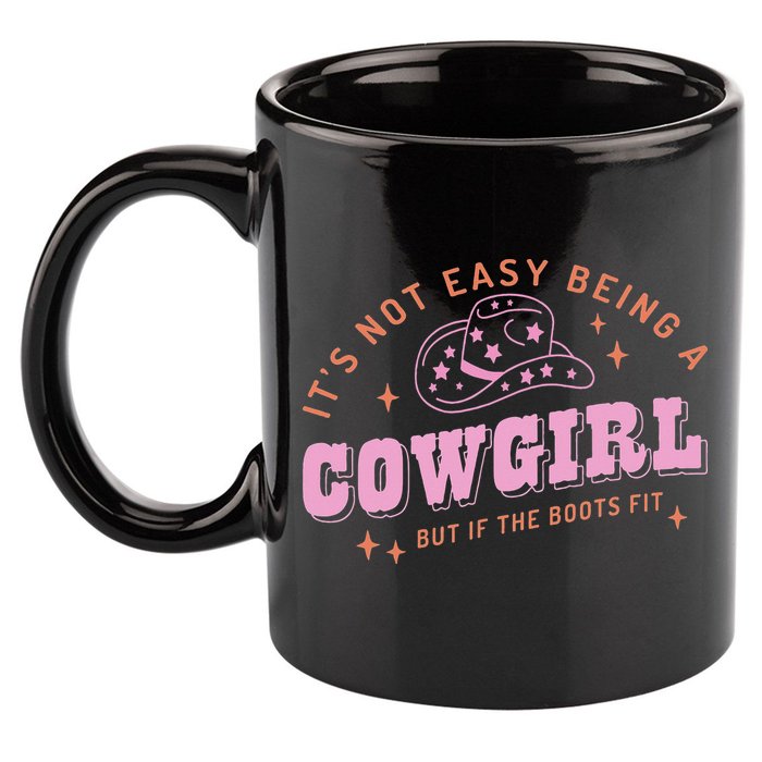 Western Country It's Not Easy Being A Cow Floral Hat 11oz C Handle Ceramic Mug