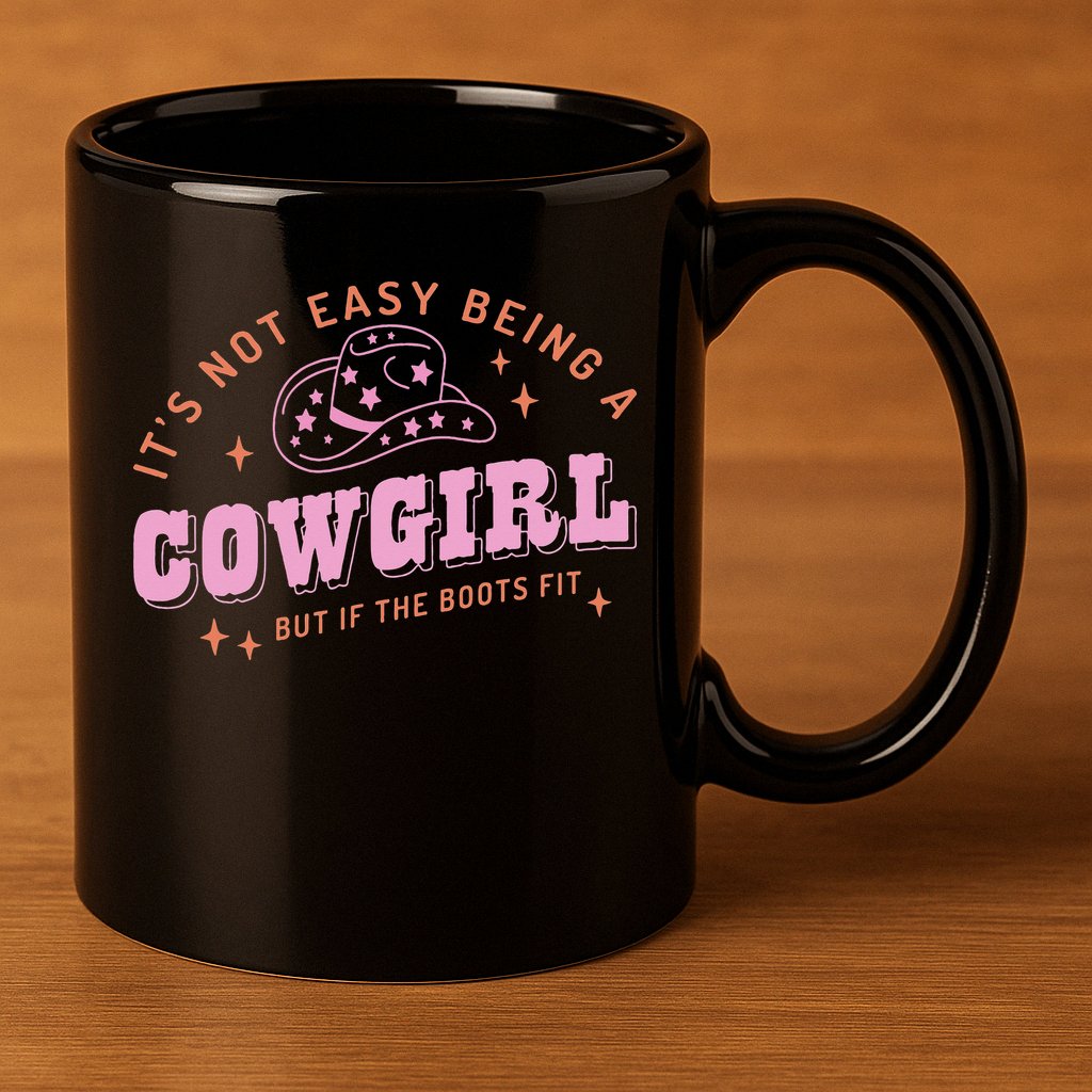Western Country It's Not Easy Being A Cow Floral Hat 11oz C Handle Ceramic Mug