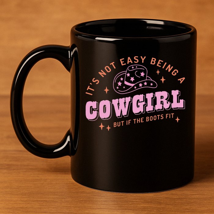 Western Country It's Not Easy Being A Cow Floral Hat 11oz C Handle Ceramic Mug