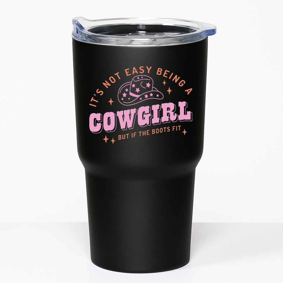 Western Country It's Not Easy Being A Cow Floral Hat Tumbler