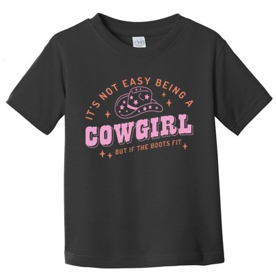 Western Country It's Not Easy Being A Cow Floral Hat Toddler T-Shirt