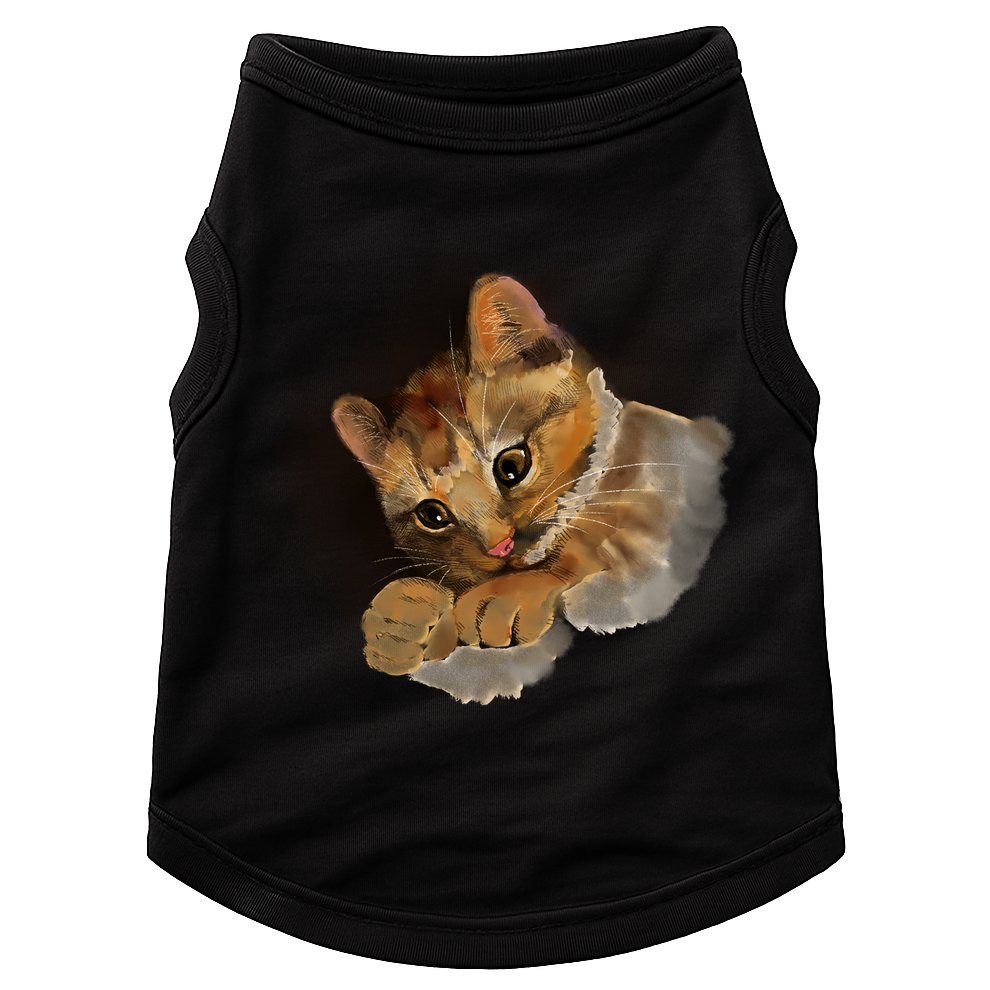 Watercolor Cat Illustration Doggie Tank