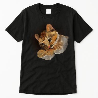 Watercolor Cat Illustration Tall T-Shirt