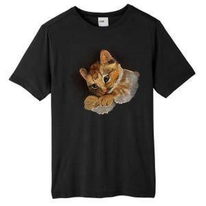 Watercolor Cat Illustration Tall Fusion ChromaSoft Performance T-Shirt