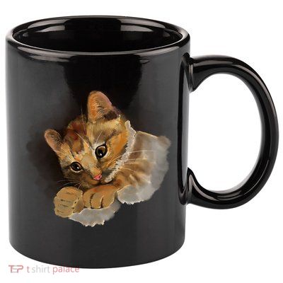 Watercolor Cat Illustration 11oz C Handle Ceramic Mug