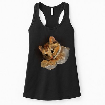 Watercolor Cat Illustration Womens Tank Top