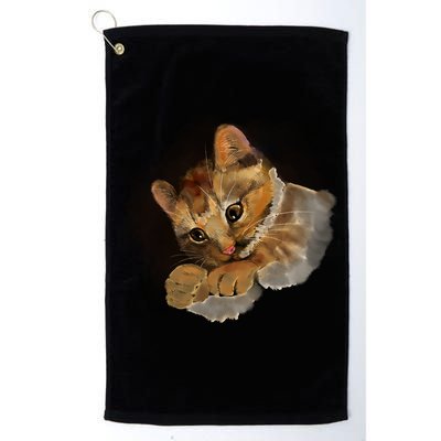 Watercolor Cat Illustration Golf Towel