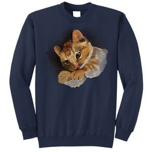 Watercolor Cat Illustration Sweatshirt