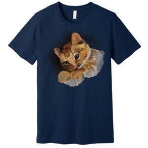 Watercolor Cat Illustration Premium T-Shirt