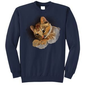 Watercolor Cat Illustration Tall Sweatshirt