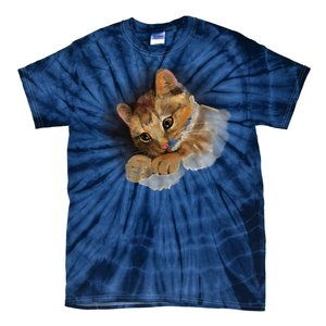 Watercolor Cat Illustration Tie-Dye T-Shirt