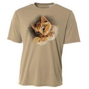 Watercolor Cat Illustration Cooling Performance Crew T-Shirt