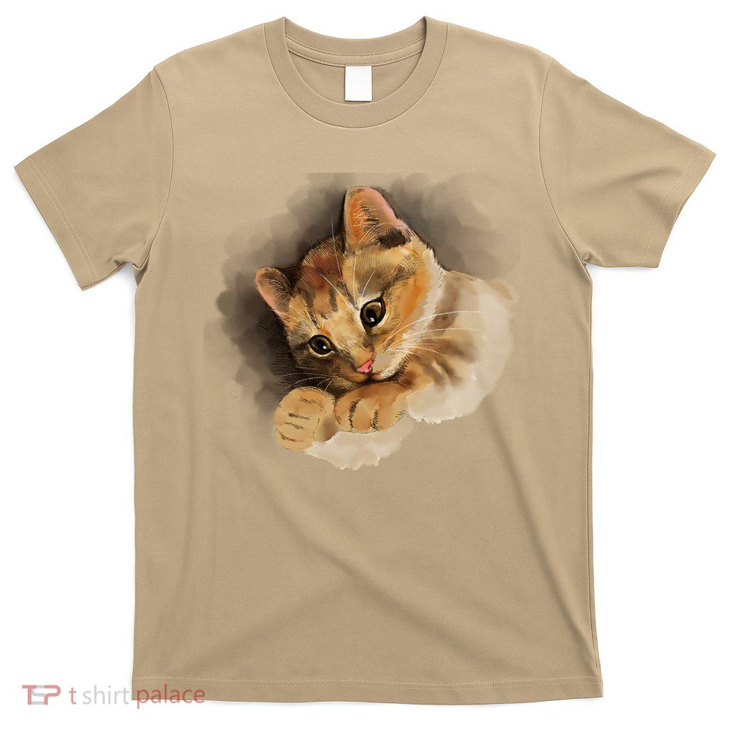 Watercolor Cat Illustration T-Shirt