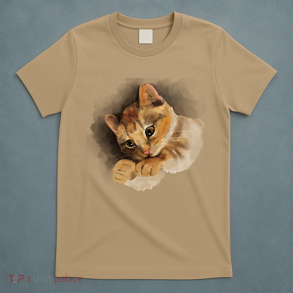 Watercolor Cat Illustration T-Shirt