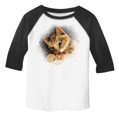 Watercolor Cat Illustration Toddler Fine Jersey T-Shirt