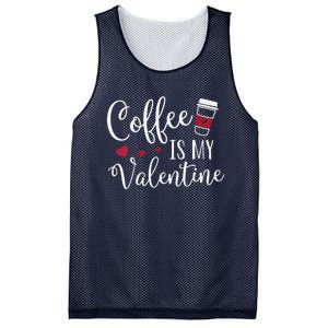 Womens Coffee Is My Valentine Funny Valentine's Day Coffee Lover Mesh Reversible Basketball Jersey Tank