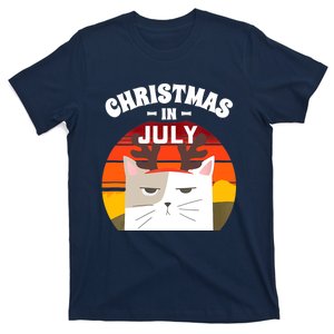 Wo Christmas in July for Reindeer Cat T-Shirt