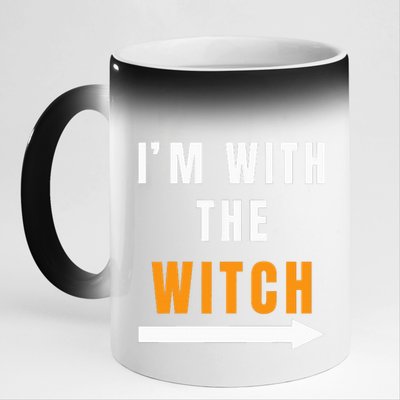 witch costume I'm With The Witch Funny Halloween 11oz Black Color Changing Mug