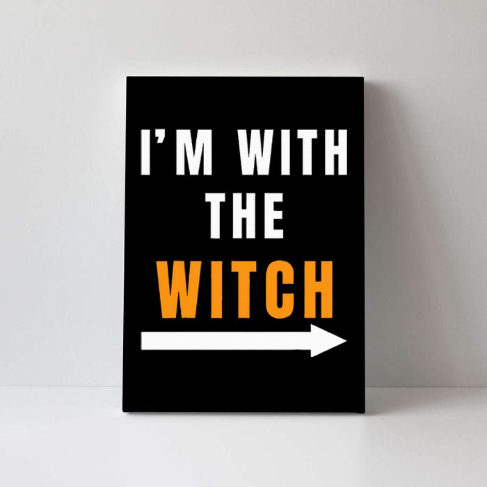 witch costume I'm With The Witch Funny Halloween Canvas