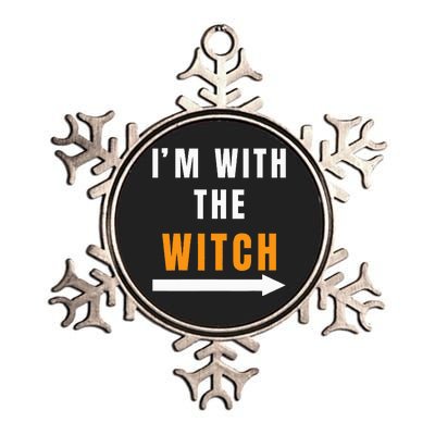 witch costume I'm With The Witch Funny Halloween Metallic Star Ornament