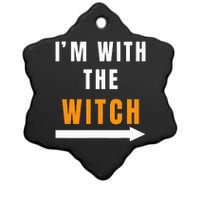 witch costume I'm With The Witch Funny Halloween Ceramic Star Ornament