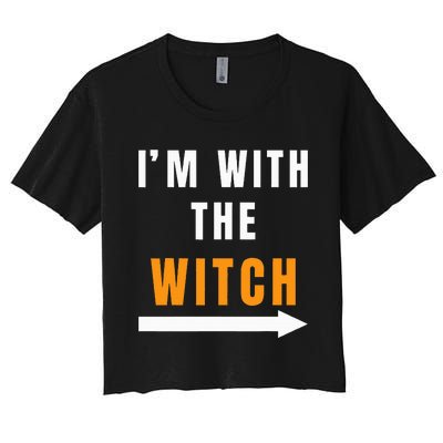 witch costume I'm With The Witch Funny Halloween Women's Crop Top Tee