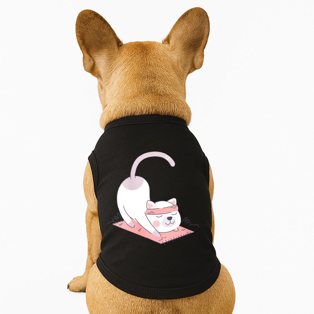 Womens Cat International Yoga Day Doggie Tank