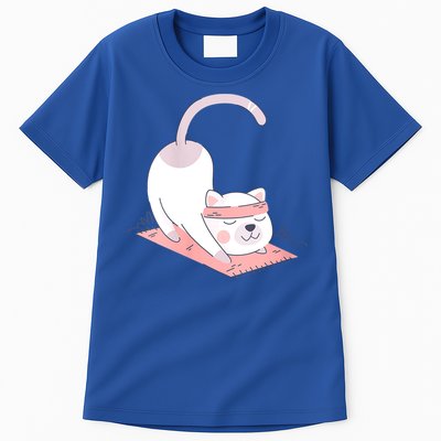 Womens Cat International Yoga Day Tall T-Shirt