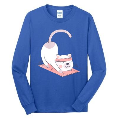 Womens Cat International Yoga Day Tall Long Sleeve T-Shirt