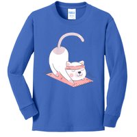 Womens Cat International Yoga Day Kids Long Sleeve Shirt