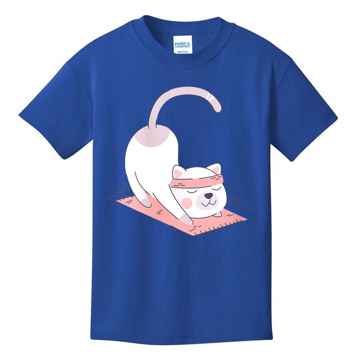 Womens Cat International Yoga Day Kids T-Shirt