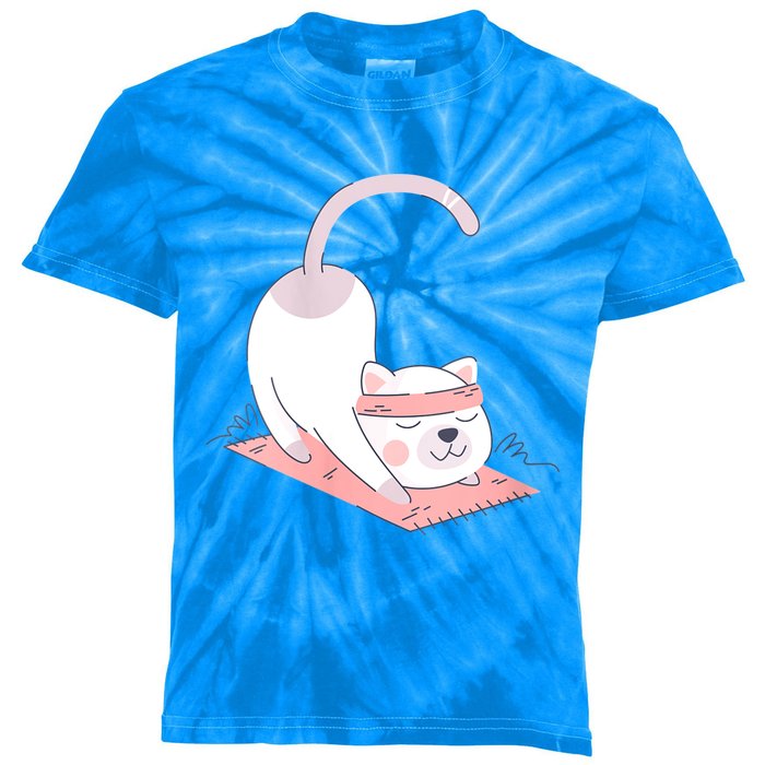 Womens Cat International Yoga Day Kids Tie-Dye T-Shirt