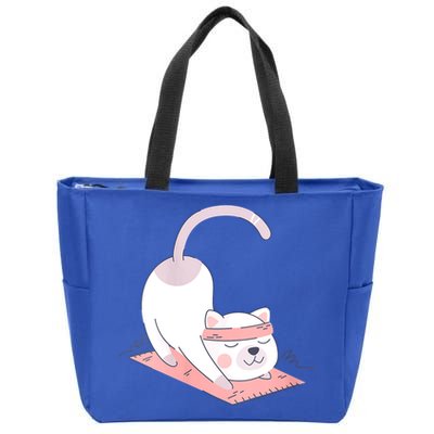 Womens Cat International Yoga Day Zip Tote Bag