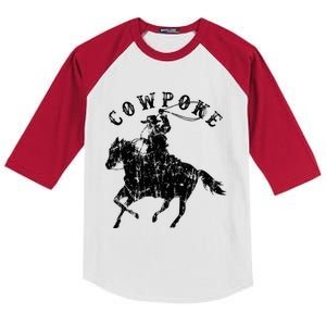 Western Cowpoke IM Just A Cowpoke In The Big Rodeo Retro Kids Colorblock Raglan Jersey