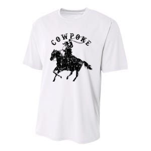 Western Cowpoke IM Just A Cowpoke In The Big Rodeo Retro Youth Performance Sprint T-Shirt