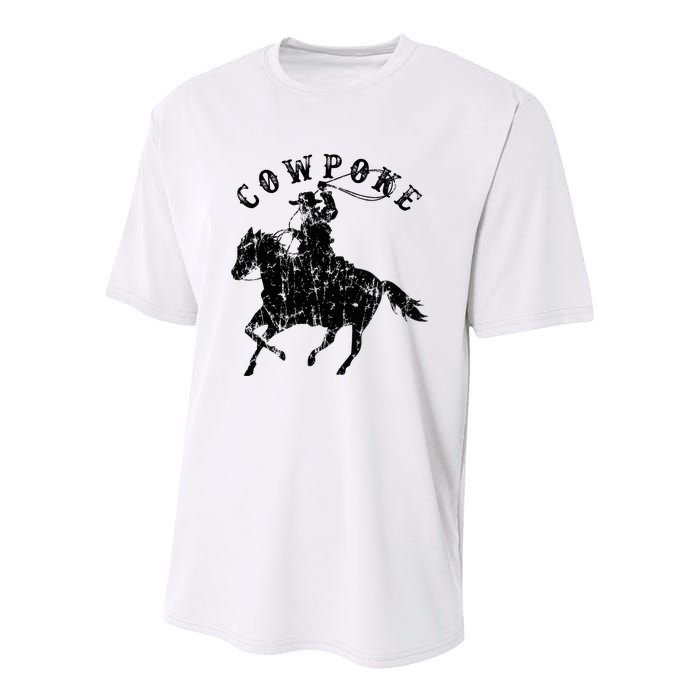 Western Cowpoke IM Just A Cowpoke In The Big Rodeo Retro Youth Performance Sprint T-Shirt